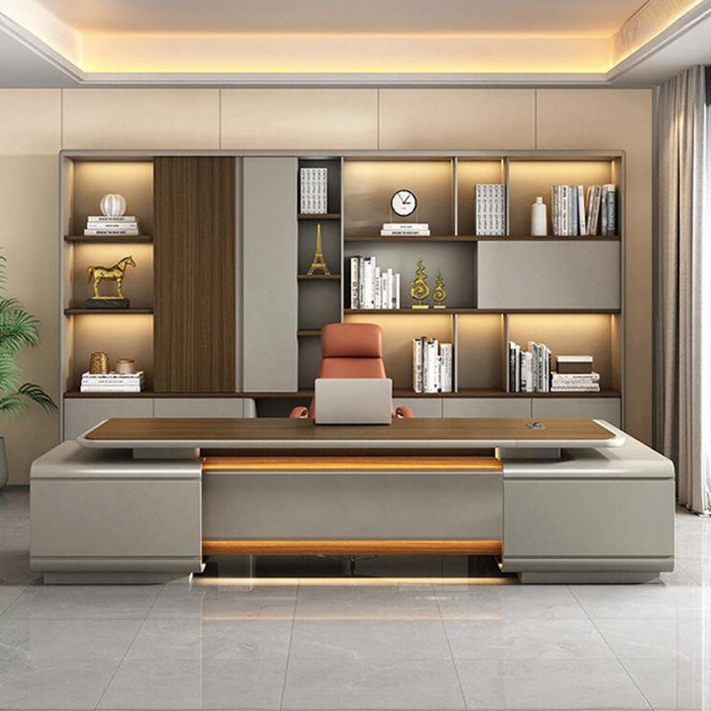 모델 DBT008 임원 데스크, 사장/회장 사무실 책상, 관리자용 사무실 의자 세트가 포함된 프리미엄 대형 관리자 책상\\님의 사무실